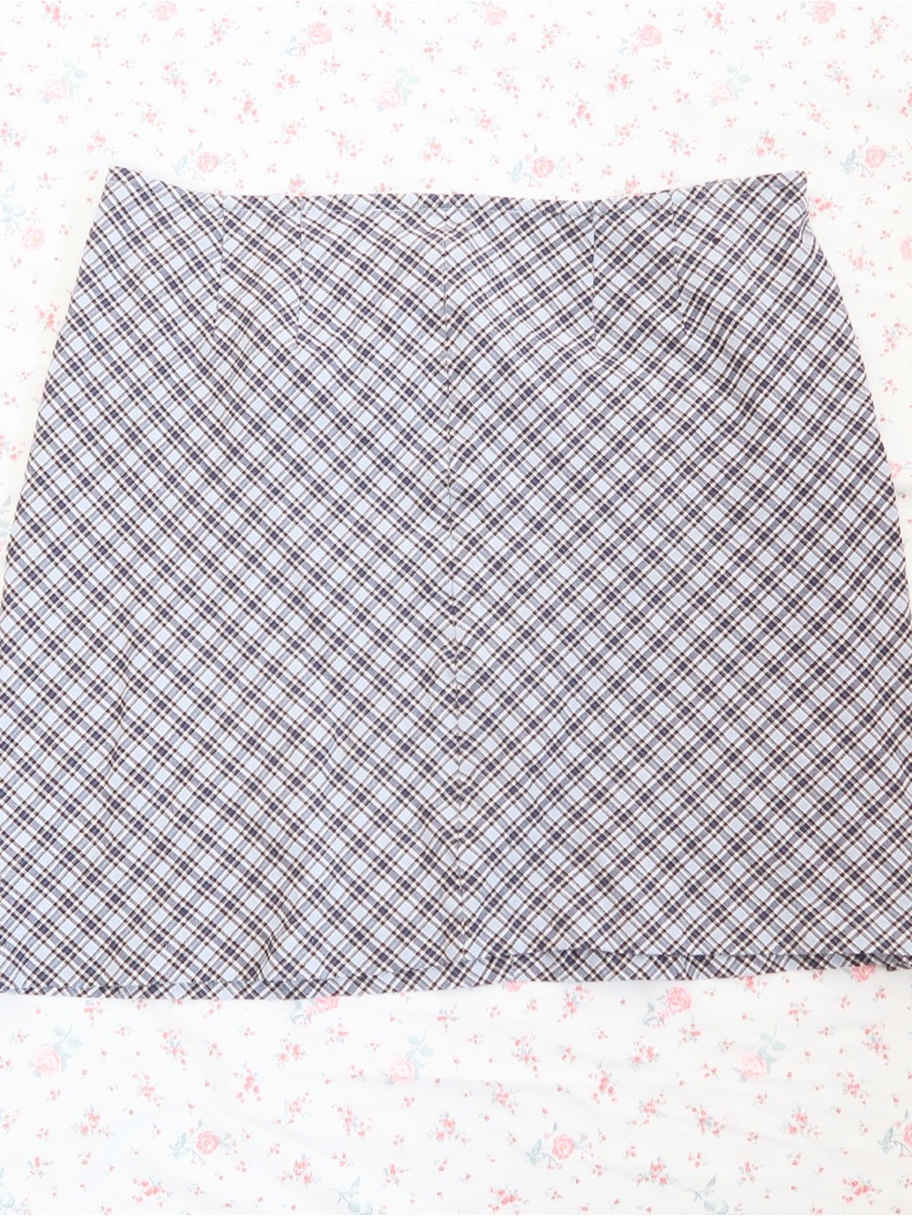 Venezia Black and White Plaid Mini Skirt